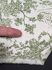 Vintage Green Cotton Toile French Provencial Country Cottage Print Fabric 5 Yard