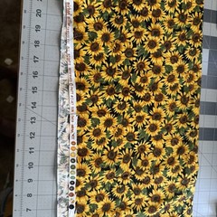 MICHAEL MILLER FABRICS – SUN FLOWER PROVENCE #C-47 ON BLACK- 1 YARD Vintage