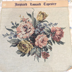 Vintage Jacquard Loomed English Garden Floral Tapestry Cushion Pillow Panels