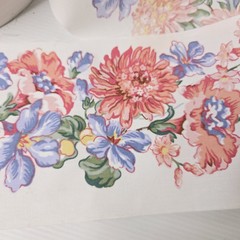 Fabric Roll – Border Fabric Pink & Purple Flowers/floral Sewing Or patchwork