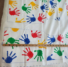 Princess Fabric Child’s Painting Craft Smock Handprints Cut & Sew Panel 60″x 35″