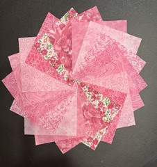 54 piece ALL PINK charm pack 5″ squares cotton 9 Designs