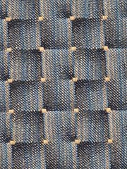 Brown Blue Upholstery Fabric 2 Yards Plus 4″ Wonky Square 56″ Wide