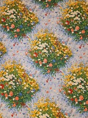 VTG House ‘N Home Fabrics & Draperies 48″ X 46″ Fabric Floral Blue Green