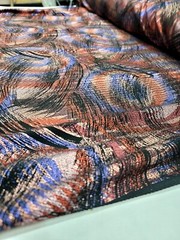 Nylon Spandex 60 W Stretch Fabric Sold BTY Design Multicolor Metallic Blue Red