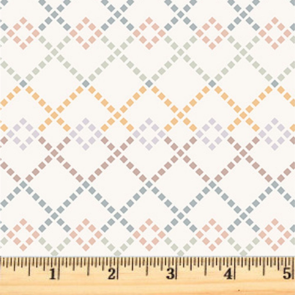 Cotton-tale Diamonds Cream 90951-11 FIGO 100% Cotton Fabric By the half yard