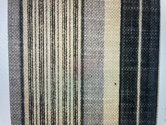 Casual black, grey, cream cotton/linen striped fabric