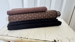 Vintage Brown & Black Fabric Bundle Upholstery Sewing Craft Quilting Lot 2