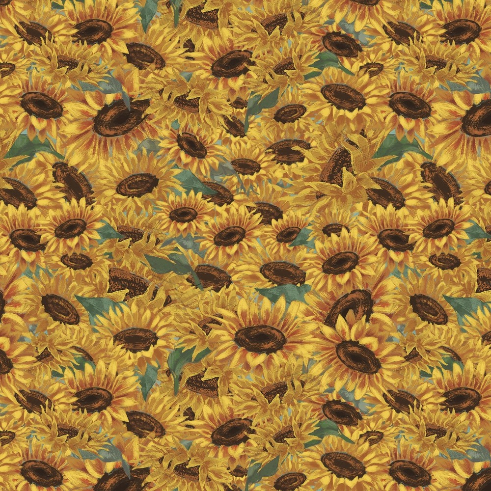 Sunflowers Field – 1 yard price – Continuous yards available.