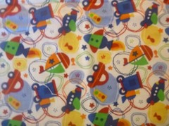 Transportation Vehicles on White Cotton Fabric (44″ Wide x 52″ long)