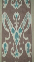 11 Yard HAND MADE UZBEK Natural SILK IKAT ADRAS FABRIC #6335