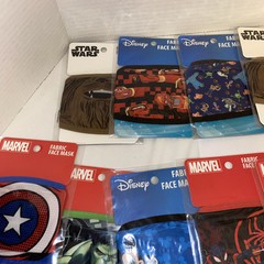 Disney Marvel Star Wars Lot 20 Kids Cloth Face Masks Fabric Sewing Crafts