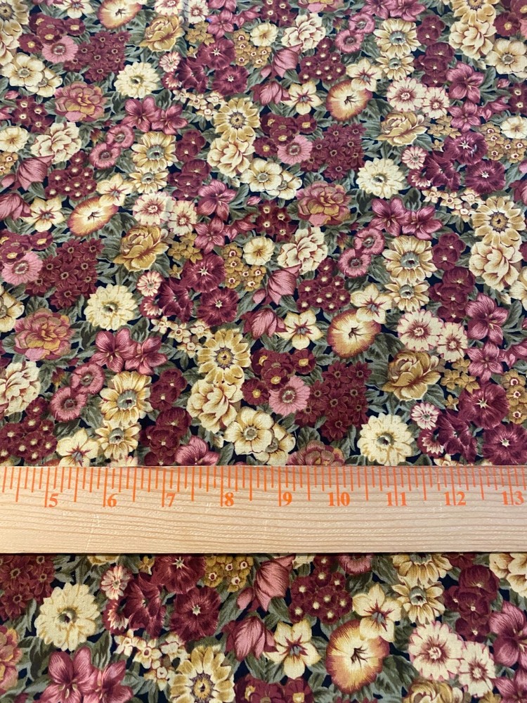 Peter Pan Fabrics/ overall floral print 44″ x 42″shades of pink, purple, green