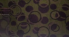 CRYPTON® BALLS & CIRCLES PURPLE GREEN STAIN RESISTANT MULTIUSE FABRIC BY YARD