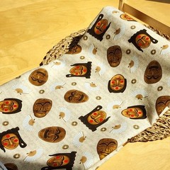 Korean Traditional Wooden Mask Tal Patterned Fabric made in Korea BTHY