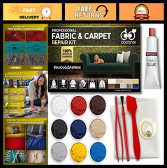 Fabric & Carpet Repair Kit – Fix Tears, Holes & Burns on Upholstery, Rugs & Clot