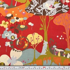 Wonderland by Momo for Moda Red Cotton Fabric by the HALF YARD 18″ x 43″