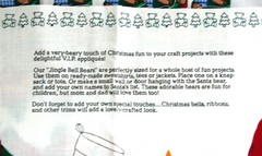 6 Cranston Christmas Jingle Bell Bear Applique Fabric Panels Lot Santa Tree Star