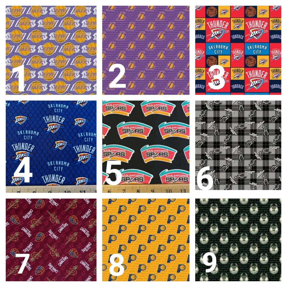 NBA Official Branded 100% Cotton Fabric ( Fat Quarter, 1/2 Yard, Yard)