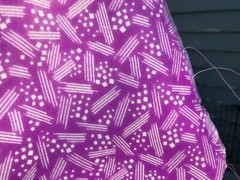 VINTAGE CONCORD FABRIC Purple Silky Acetate 2 yards Geometric Abstract Boho