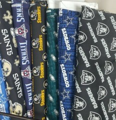 NFL Football Cotton Fabric By The 1/4 Quarter Yard – PICK TEAM – 9″L x (42-58″W)