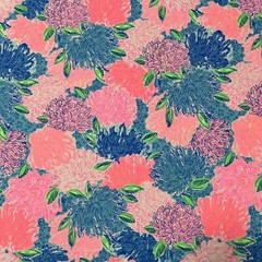 Lilly Pulitzer Cotton Poplin Fabric Multi Beach House Blooms 36″ X 57″