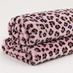Premium Leopard Tiger Zebra Short Plush Faux Fur Fabric Costume Apparel Backdrop