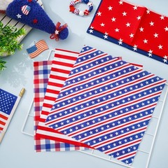 8 Pcs Patriotic Fabric Squares Cotton Fabric Bundles Red Blue White Star Stripe