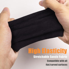 Black Suede Fabric Wrap for Car Interior, 17In X 70In Self Adhesive Microfiber