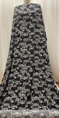 100% Viscose Challis Black & White Zebra Print Fabric By The Yard 58 Inches Wide