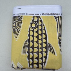 VTG Tommy Bahama Fishful Thinking Fabric Yellow Fish 54×129 3.5 Yds