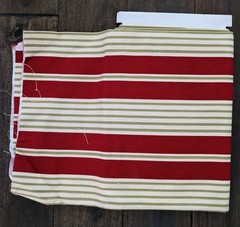 Waverly Inspirations Screen Print Red Green Stripes Fabric 2 Yards PRE CUT
