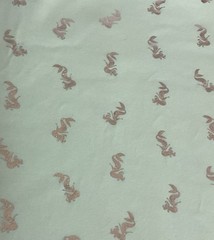 1 Yard Mint Green With Silver Mermaids -Knit