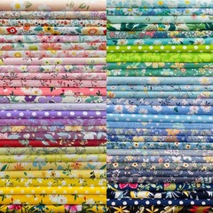 Elegant 8×8 Cotton Fabric Squares – 25 Floral Patterns for Creative Crafts