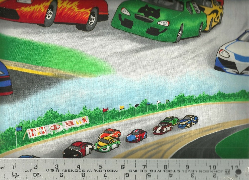 Cranston VIP ~ Nascar Type Stock Car Race Track ~ 100% Cotton Quilt Fabric BTY