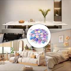 100 Pc Double-sided Rainbow Acrylic Sheets Mini Holographic Acrylic Blocks