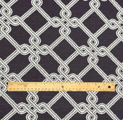 Woven Nautical Trellis Pattern BLUE Upholstery Cushion Pillow Sewing Fabric BTY