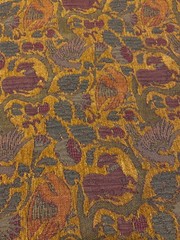Vtg Chenille Upholstery Fabric Renaissance Medieval Style Animals/Bird-2 3/8×48”