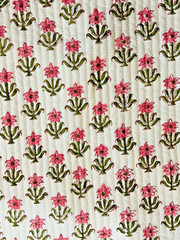 Indian Hand Block Print Scrap, Floral Cotton Fabric,Scraps Bundle, Fat Quarter