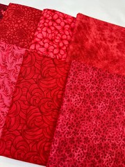 8 Red Fat Quarters ~ Tonal Blender Quilt Fabric