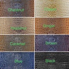Swamp 3D Crocodile embossed Leather Faux vinyl fake upholstery apparel bags