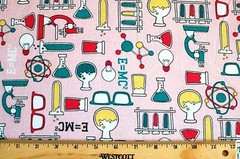 FACE MASKS*SCIENCE LAB*MICROSCOPE*BEAKERS*TEST TUBES FLANNEL FABRIC *BTY 42×36″