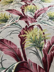 Gorgeous Vintage Barkcloth Fabric Piece 34”x55”