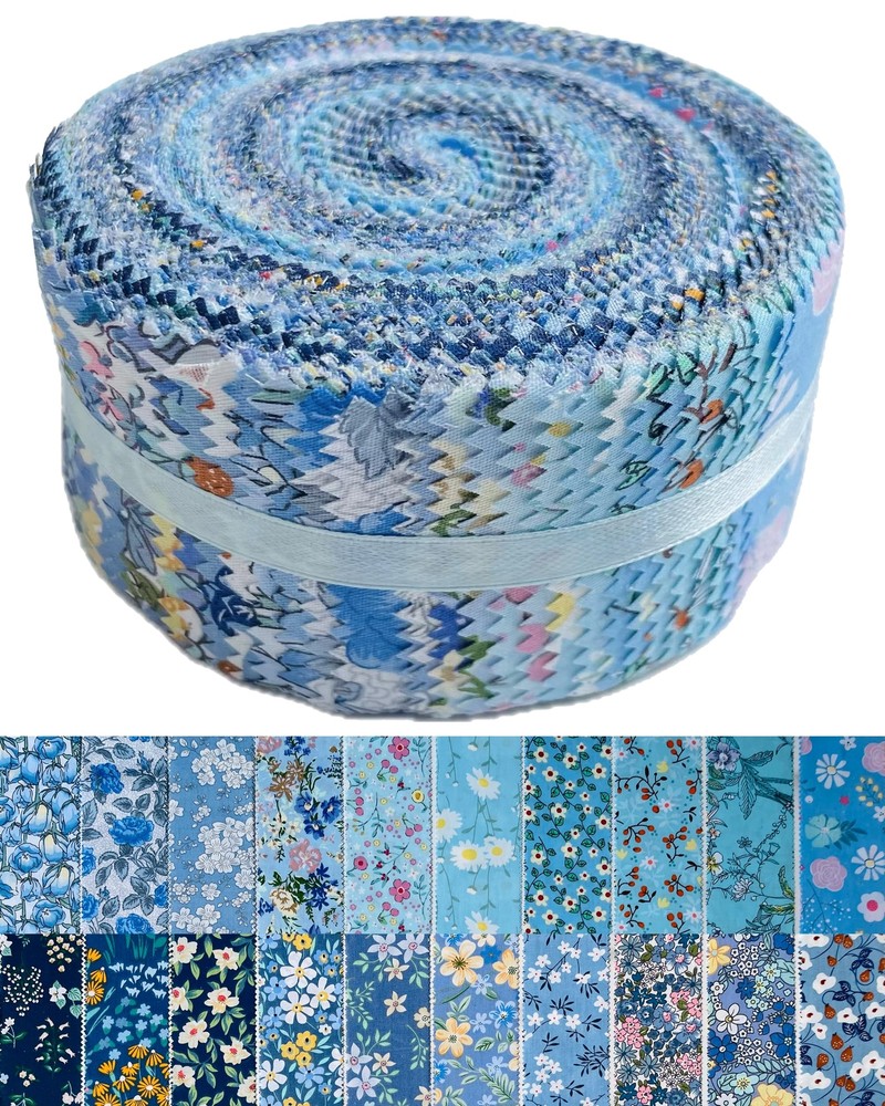 Jelly Roll Fabric 40 Precut Strips 2.5″x44″ Floral Cotton for Quilting DIY