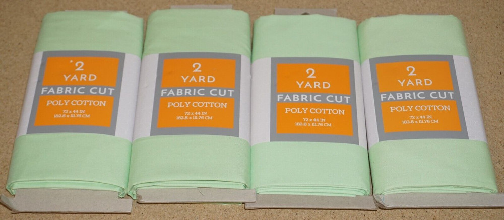 (4 Set) Two 2 Yard Pre-Cut Solid Poly Cotton Fabric – Pale Lime Green