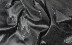 GORGEOUS SHINY BLACK METALLIC FOIL STRETCH KNIT FABRIC -1 & 3/4 YARDS X 62″ WIDE