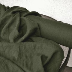 100% Organic Cotton Fabric Moss Green By The Yard Soft Sewing Material Clothing