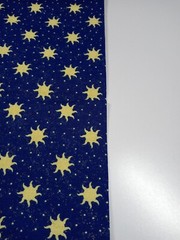 Fabric 26″ x 22″ Blue Background with Beige Stars 100% Cotton NEW