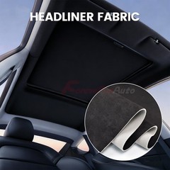Black Suede Headliner Fabric Foam Backed Car Roof Liner Upholstery 144″ x 60″