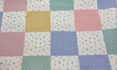 VTG 2pc Spring Industries Alphabet Rainbow Fabric Pieces Baby Nursery 1980s 1.5y